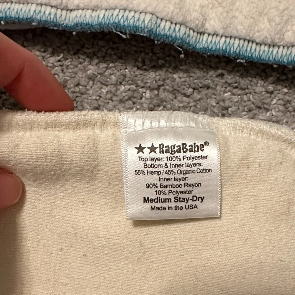 Ragababe size medium cloth reusable diaper inserts set of 9